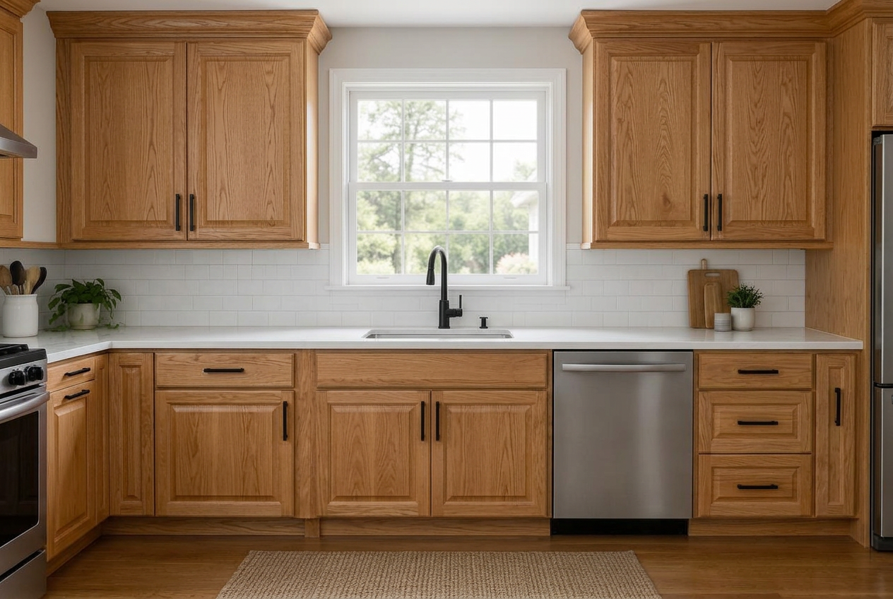 Kitchen cabinets — before